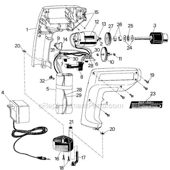 Page A Diagram and Parts List for 9020 Type 2 Black and Decker Electric Drill